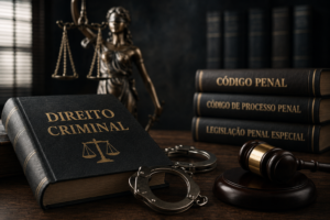 Tribunal de Justiça de Curitiba com advogado e clientes conversando
