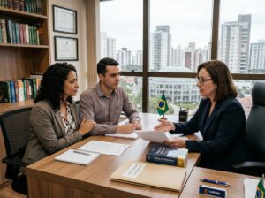 Casal buscando orientação jurídica sobre união estável em Curitiba.